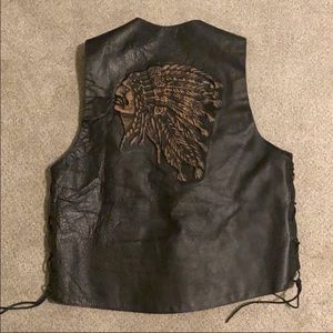 USA Bikers Leather Vest - 44